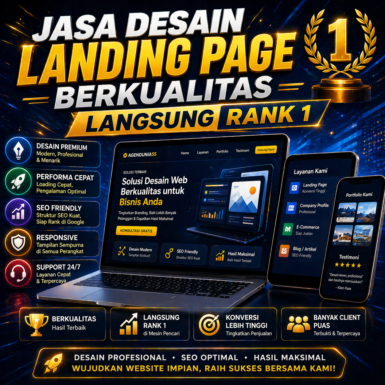 Landing Page Ramah untuk Menyambut Klien yang Datang dari Berbagai Kanal Online